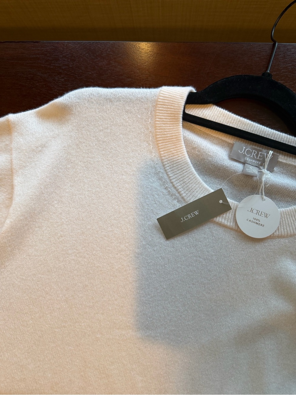 J. Crew Cream Cashmere Relaxed Crewneck Sweater Size Medium NWT - Picture 5 of 9